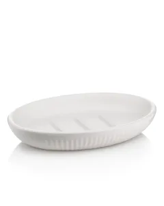 Kela Adele Ceramic Bathroom Soap Dish- 13.5 Cm - Offwhite