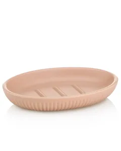 Kela Adele Ceramic Bathroom Soap Dish - 13.5 Cm - Cloud Pink