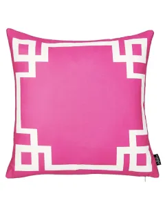 Nova Home Geometric Story Printed Cushion Cover - 45x45 cm - Pink