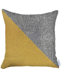 Nova Home Boho Chic Jacquard Cushion Cover - 45x45 cm - Grey & Yellow