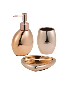 Weva Odeon Bath Accessory Set, 3 Pieces - Rose Gold