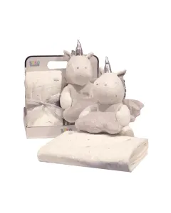 Nova Home Unicorn Baby Toy With Blanket  - Offwhite