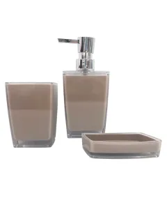 Weva Loose Bath Set, 3 Pieces - Taupe