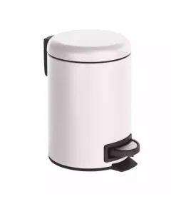 Wenko Leman Pedal Bin, 3 Liters, Stainless Steel - White