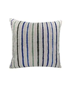 Nova Home Vertical Handmade Embroidered Cushion Cover - 50x50 cm  - Blue