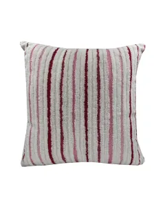 Nova Home Vertical Handmade Embroidered Cushion Cover - 50x50 cm  - Pink