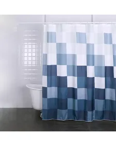 Weva "Rubiks Cube" Waterproof Shower Curtain - 180x200 cm - Blue