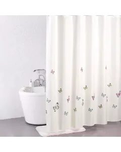 Weva "Butterfly" Waterproof Shower Curtain - 180x200 cm - Beige