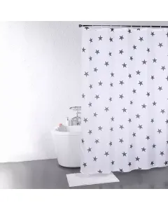 Weva "Great Star" Waterproof Shower Curtain - 180x200 cm - Grey available at The Scout - Amman, Jordan