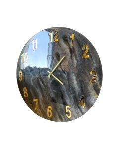 Black, Ivory, and Gold Crystal Wall Clock