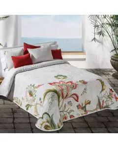 Manterol Bombay Indian flower Jacquard  Bed Spread - King/Super King - Multicolor