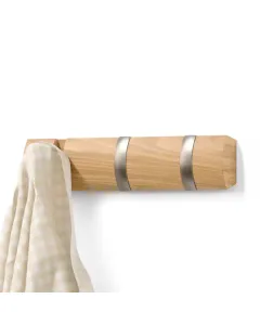 Umbra Flip 3 Hooks Wall Rail - Natural