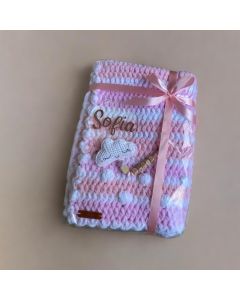 Baby Girl Blanket + Cloud Dummy Holder + Acrylic Baby Name