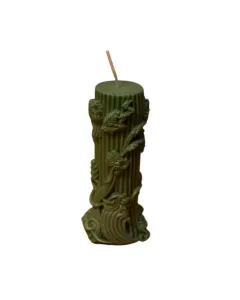 Rose Striped Candle - 100g - Green
