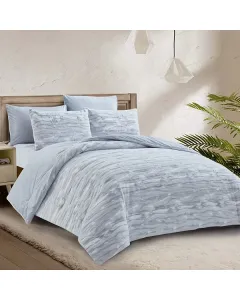 Nova Home Fog Printed Fur Comforter Set - Single/Twin - 4Pcs - Grey available at The Scout - Amman, Jordan