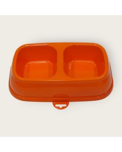 Double Pet Food Bowl (Orange) available at The Scout - Amman, Jordan