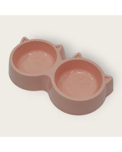 Double Cat Food Bowl (Pink) available at The Scout - Amman, Jordan