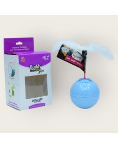 Buddy Pet Cat Toy with Feathers - Blue available at The Scout - Amman, Jordan