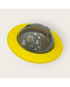 UFO-Shaped Pet Treat Dispenser (Yellow & Black)