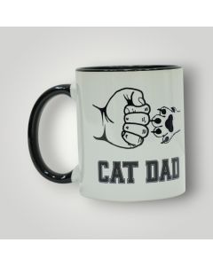 Cat Dad Ceramic Mug with Fist-Bump Cat Paw Design