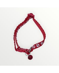 Red Cat Collar with Paw Prints and Bell available at The Scout - Amman, Jordan