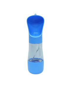 Blue Portable Pet Water Bottle with Scoop Cap available at The Scout - Amman, Jordan
