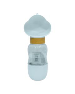 White and Yellow Portable Pet Water Bottle with Paw-Shaped Cap available at The Scout - Amman, Jordan