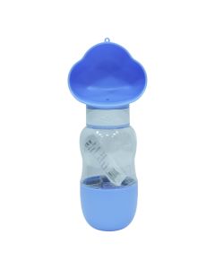 Blue and Gray Portable Pet Water Bottle with Paw-Shaped Cap available at The Scout - Amman, Jordan
