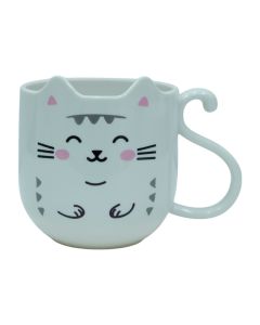 Kawaii Cat Mug for Boys and Girls (White)