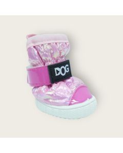 Image of "Iridescent Pink Dog Shoes with Velcro Strap" from TheScout Marketplace