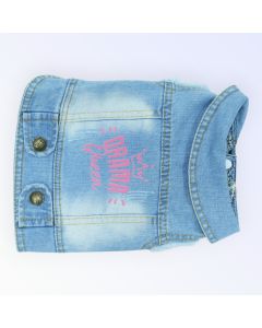 Pet Clothes Dog Jeans Jacket Cool Blue Denim Coat (M)