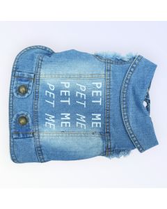 Pet Clothes Dog Jeans Jacket Cool Blue Denim Coat (M)