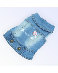 Image of "Pet Clothes Dog Jeans Jacket Cool Blue Denim Coat (M)" from TheScout Marketplace