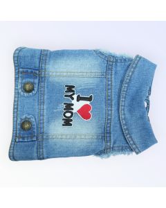 Pet Clothes Dog Jeans Jacket Cool Blue Denim Coat (S)