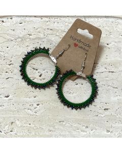 Four Green Circle Earring