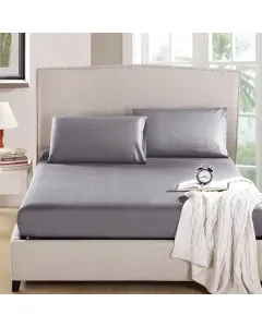 Nova Home "MicroBasic" Fitted Sheet Set - 3 Pcs - Queen - Grey available at The Scout - Amman, Jordan