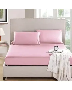 Nova Home "MicroBasic" Fitted Sheet Set - 2 Pcs - Twin - Pink available at The Scout - Amman, Jordan