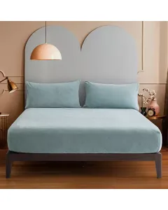 Nova Home WarmFit Winter Microfleece Fitted Sheet Set - Single/Twin - 2 Pcs - Jade (Available in Sizes) available at The Scout - Amman, Jordan