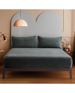Nova Home WarmFit Winter Microfleece Fitted Sheet Set - Single/Twin - 2 Pcs - Grey (Available in Sizes) available at The Scout - Amman, Jordan