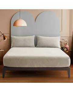 Nova Home WarmFit Winter Microfleece Fitted Sheet Set - Single/Twin - 2 Pcs - Beige (Available in Sizes) available at The Scout - Amman, Jordan