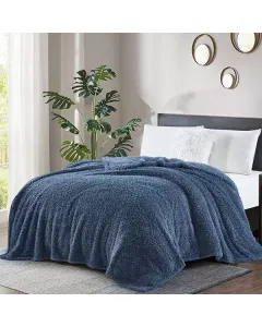Nova Home Fur Fluffy Blanket - Single/Twin- Ivory - Blue available at The Scout - Amman, Jordan