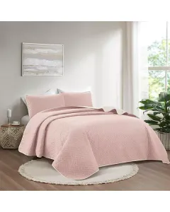 Nova Home "Cross" Bed Spread Set - Rose & Ivory (Available in sizes) available at The Scout - Amman, Jordan