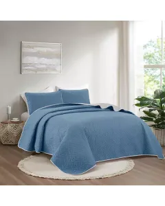 Nova Home "Cross" Bed Spread Set - Silver & Blue available at The Scout - Amman, Jordan
