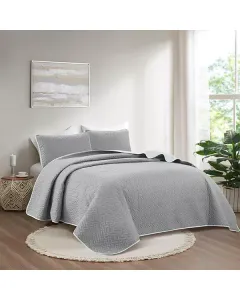 Nova Home "Cross" Bed Spread Set - Silver & Grey available at The Scout - Amman, Jordan