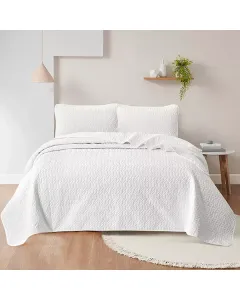Nova Home "Cross" Bed Spread Set - White & White available at The Scout - Amman, Jordan