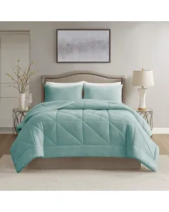 Nova Home Essentials Velvet Flannel To Sherpa Winter Comforter - King- Jade