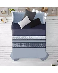 Manterol Doko Velvet Winter Comforter Set - King/Super King - 6 Pcs - Blue available at The Scout - Amman, Jordan