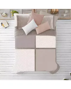 Manterol Doko Velvet Winter Comforter Set - King/Super King - 6 Pcs - Beige available at The Scout - Amman, Jordan