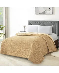 Nova Home Lynx Engraved Blanket - Single/Twin - Camel