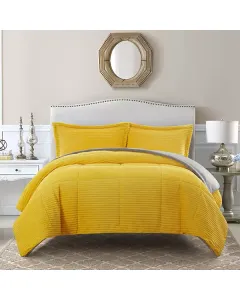 Nova Home Campo Cordroy Flannel Winter Comforter Set - Yellow (Available in Sizes)